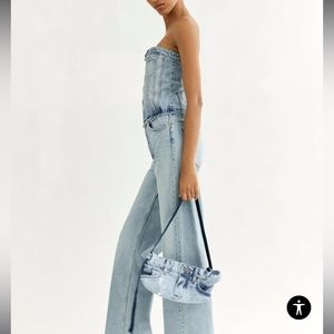 Zara Strapless denim jumpsuit sz XXL